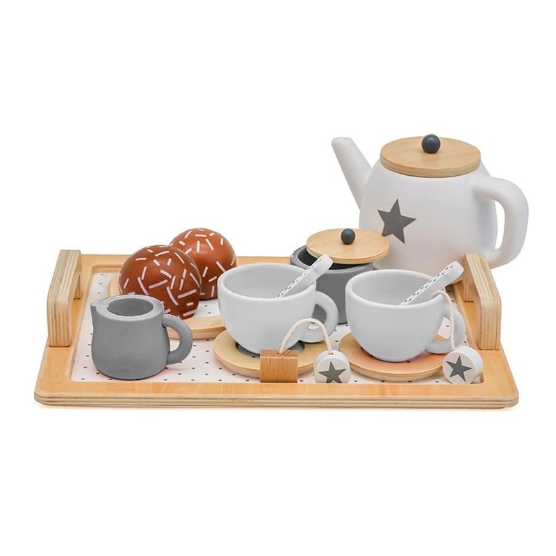 BANDU - Set Juego Tazas De Té Juguete Didáctico 16pcs Madera Bandú
