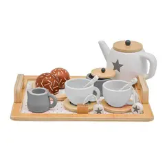 BANDU - Set Juego Tazas De Té Juguete Didáctico 16pcs Madera Bandú