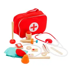 BANDU - Set Juego de Roles Doctor Niños Madera 12 pcs Bandú