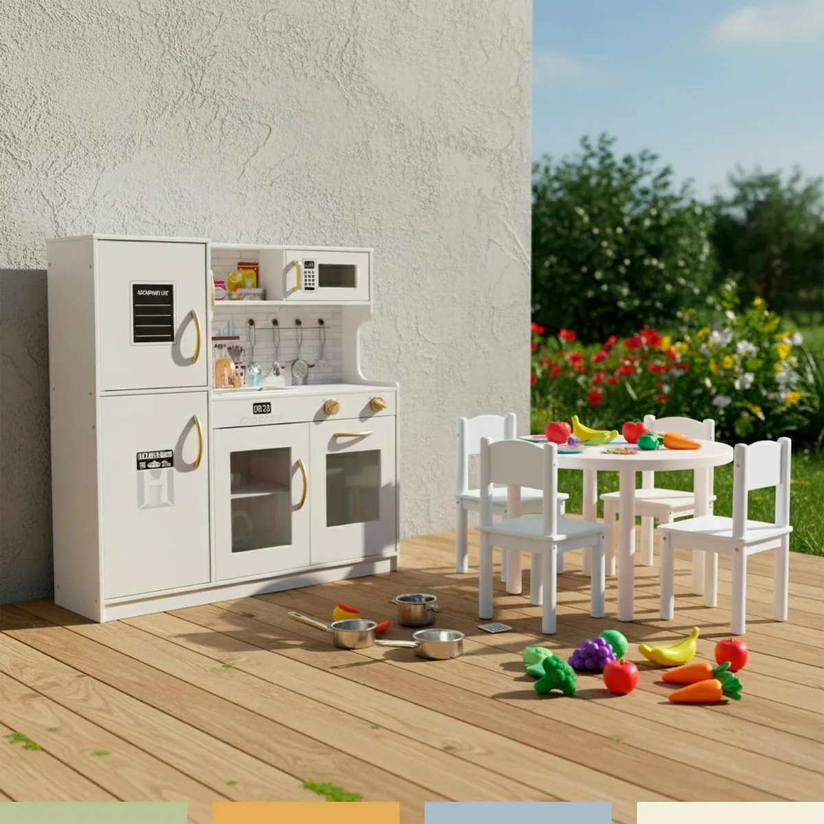 BANDU - Cocina de Juguete Infantil Niños Madera Accesorios Bandú