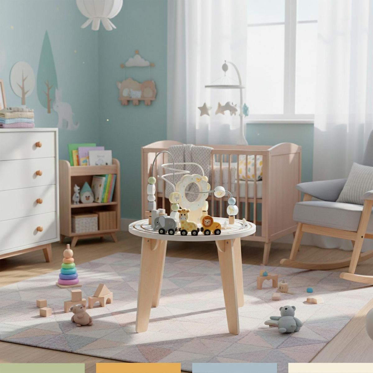 BANDU - Mesa Infantil Aprendizaje Didactica 7 en 1 Montessori Bandú