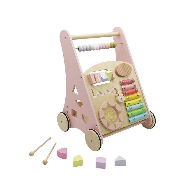 BANDU - Andador Correpasillos Bebe Didáctico Madera Bandú - Rosa