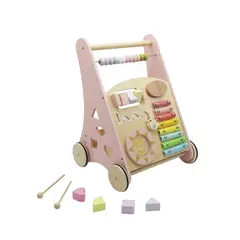 BANDU - Andador Correpasillos Bebe Didáctico Madera Bandú - Rosa