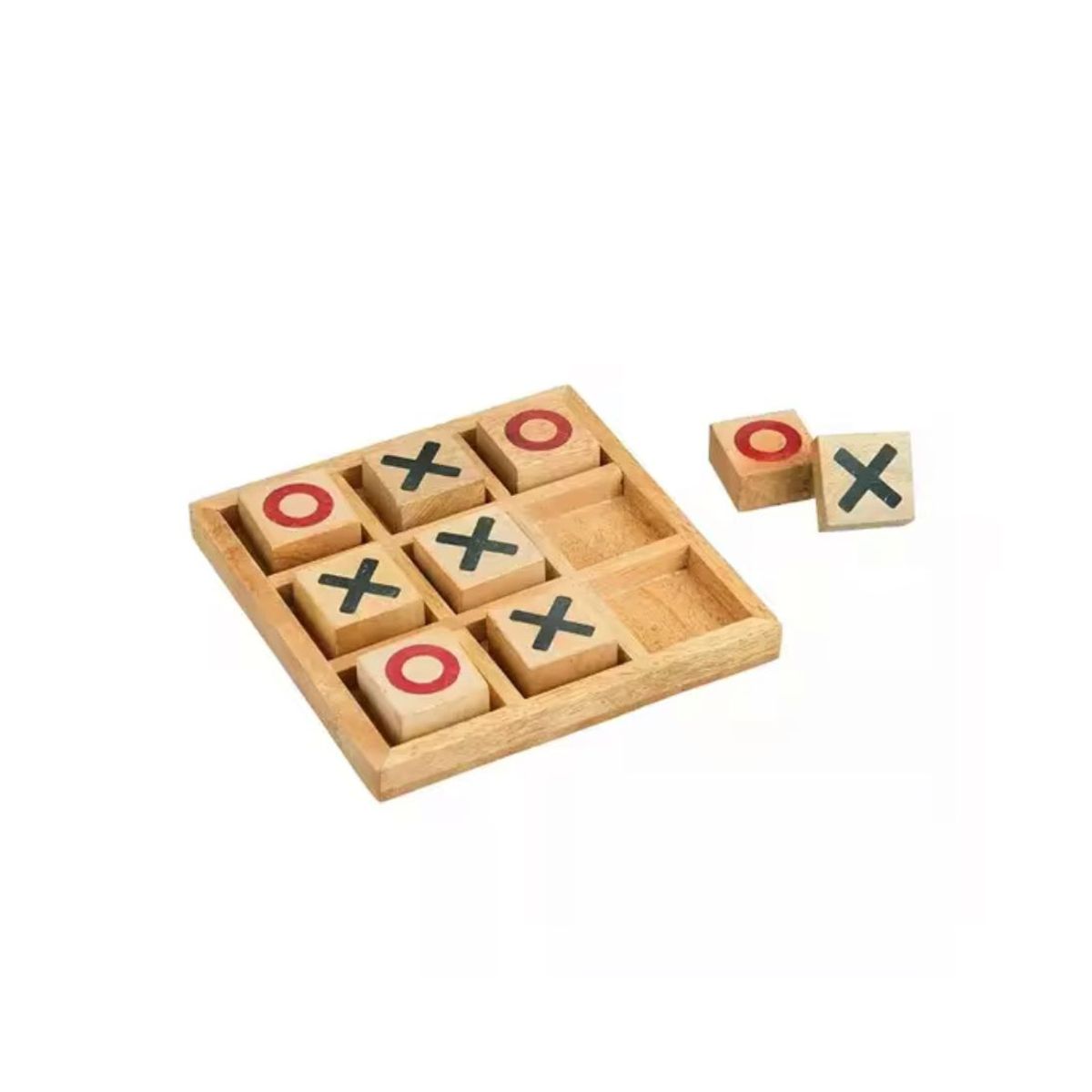 GENERICO - Juego Tres En Raya De Madera Natural Educativo +3 Años