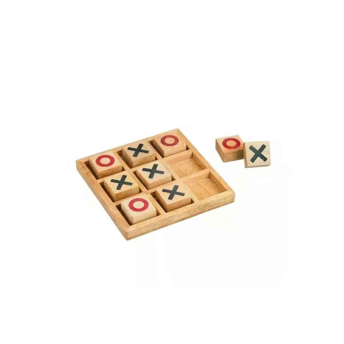 GENERICO - Juego Tres En Raya De Madera Natural Educativo +3 Años