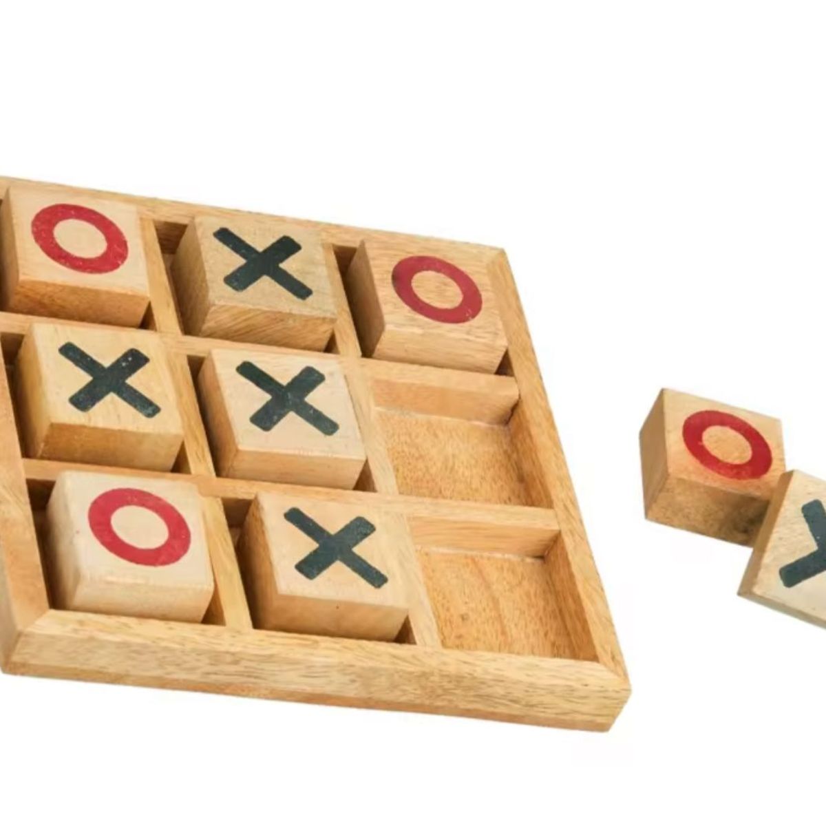 GENERICO - Juego Tres En Raya De Madera Natural Educativo +3 Años