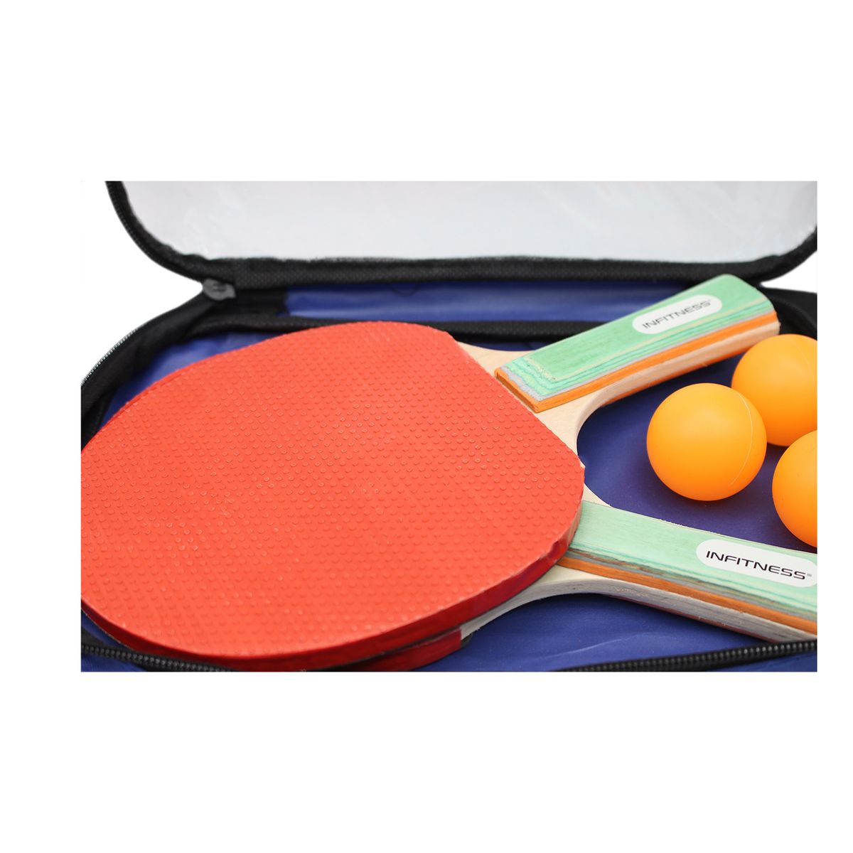 INFITNESS - Set 2 Paletas Ping Pong Estuche + 3 Pelotas - Ps