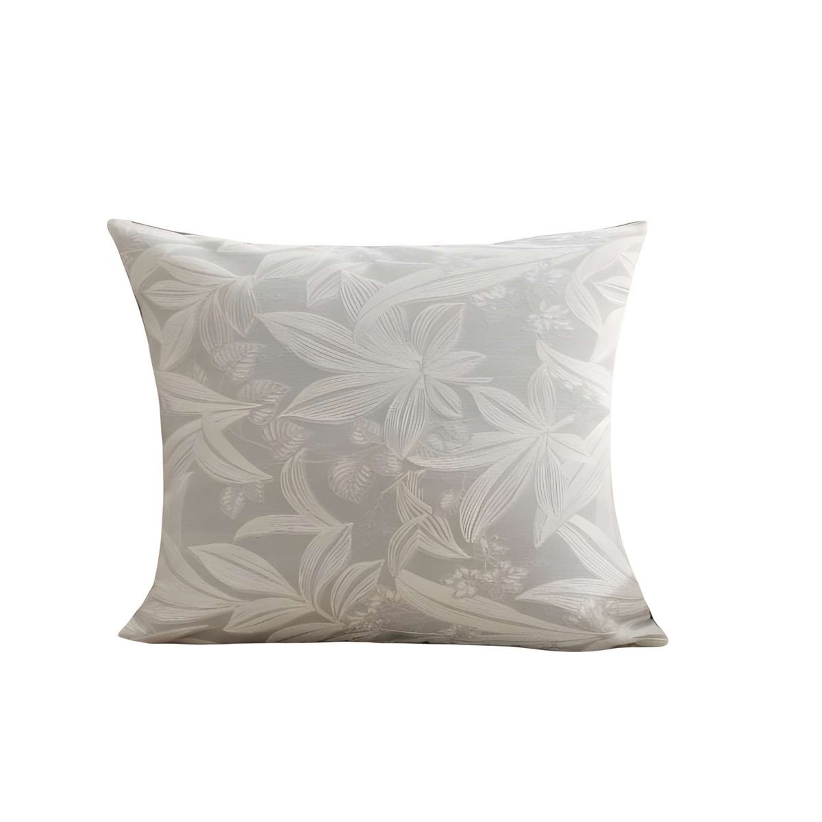 GENERICO - SET DE 2 FUNDAS PELUDAS DE HOJAS 45X45 GRIS