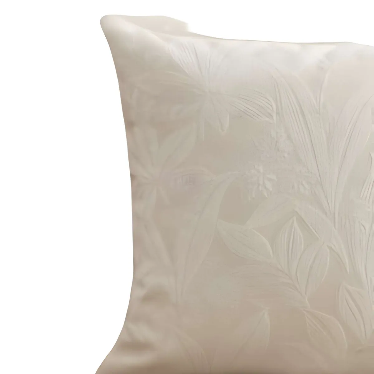 GENERICO - SET DE 2 FUNDAS PELUDAS DE HOJAS 45X45 BLANCO