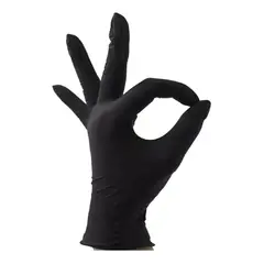 GENERICO - Caja De 50 Guantes Negro De Nitrilo Libre De Polvo Talla S