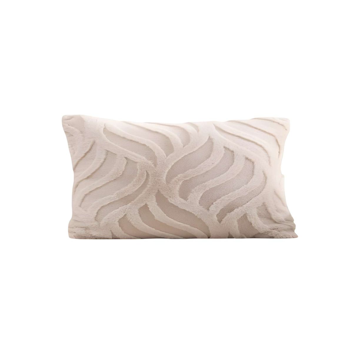 GENERICO - SET DE 2 FUNDAS PELUDAS HOJA 45X45 BEIGE…