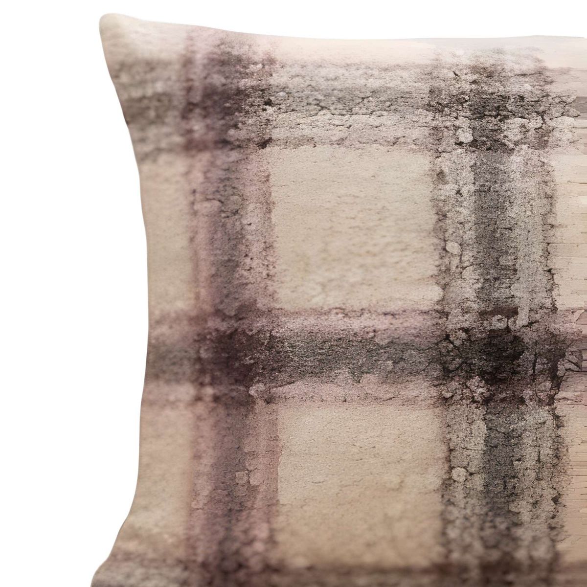 GENERICO - SET DE 2 FUNDAS PELUDAS CUADRILLE FELPA 45X45 BEIGE…