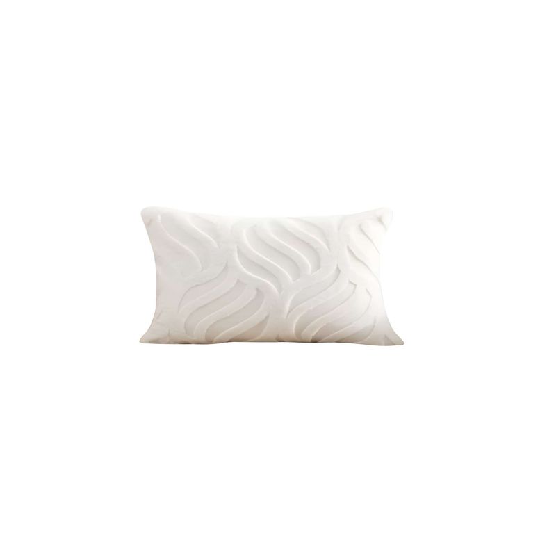GENERICO - SET DE 4 FUNDAS PELUDAS HOJA 45X45 BLANCO