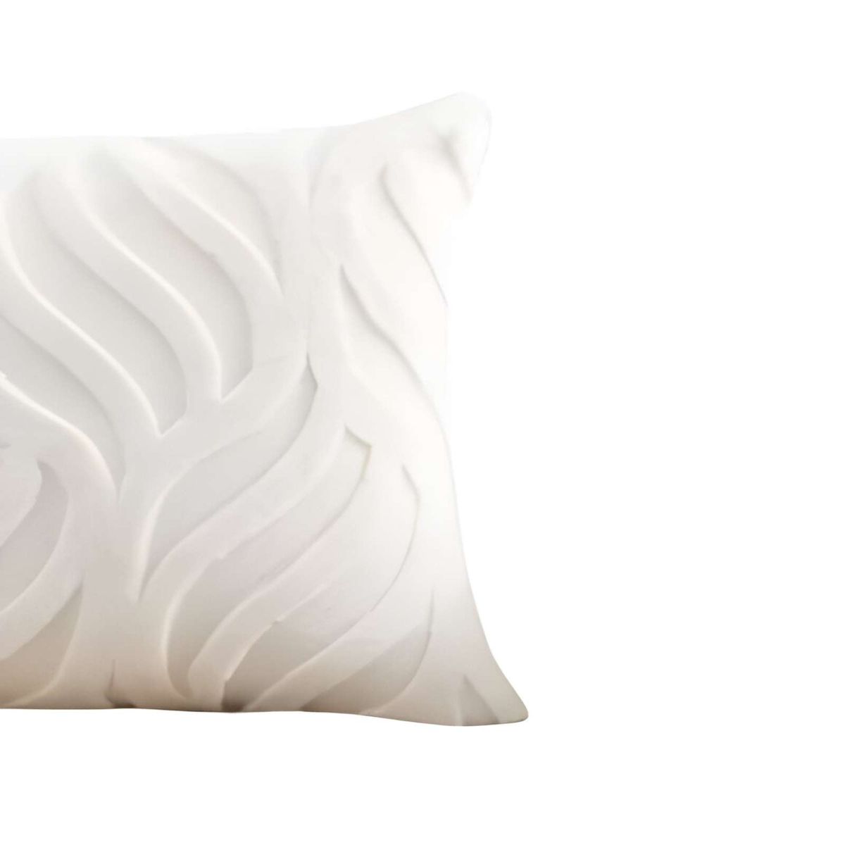 GENERICO - SET DE 4 FUNDAS PELUDAS HOJA 45X45 BLANCO