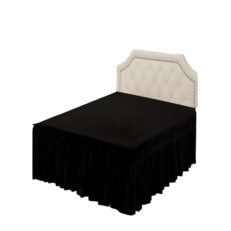 GENERICO - FALDON DE CAMA SIN FUNDA PLAZA Y MEDIA NEGRO