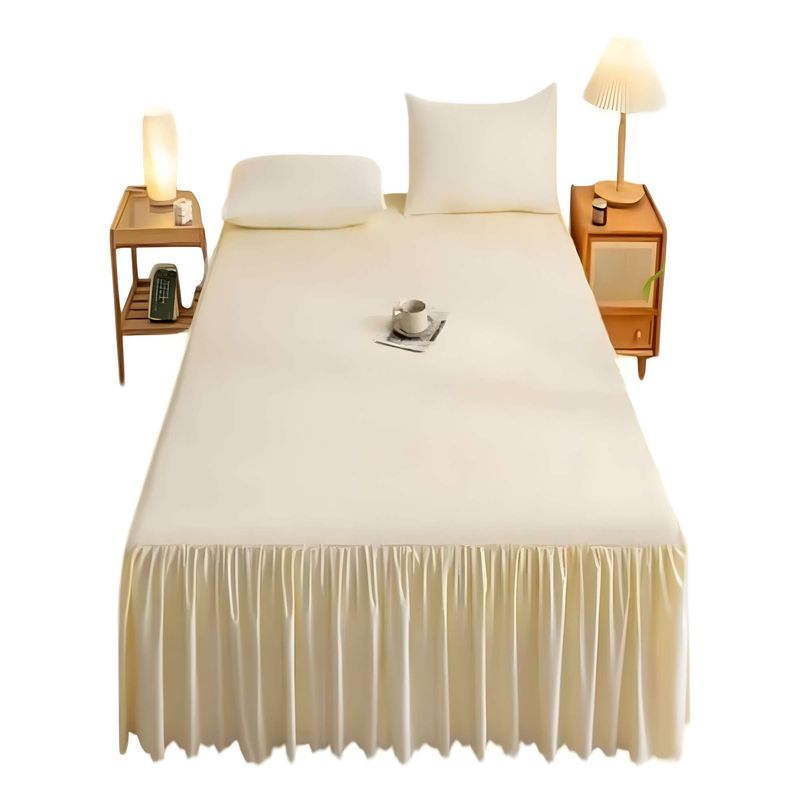GENERICO - FALDON DE CAMA SIN FUNDA KING BEIGE