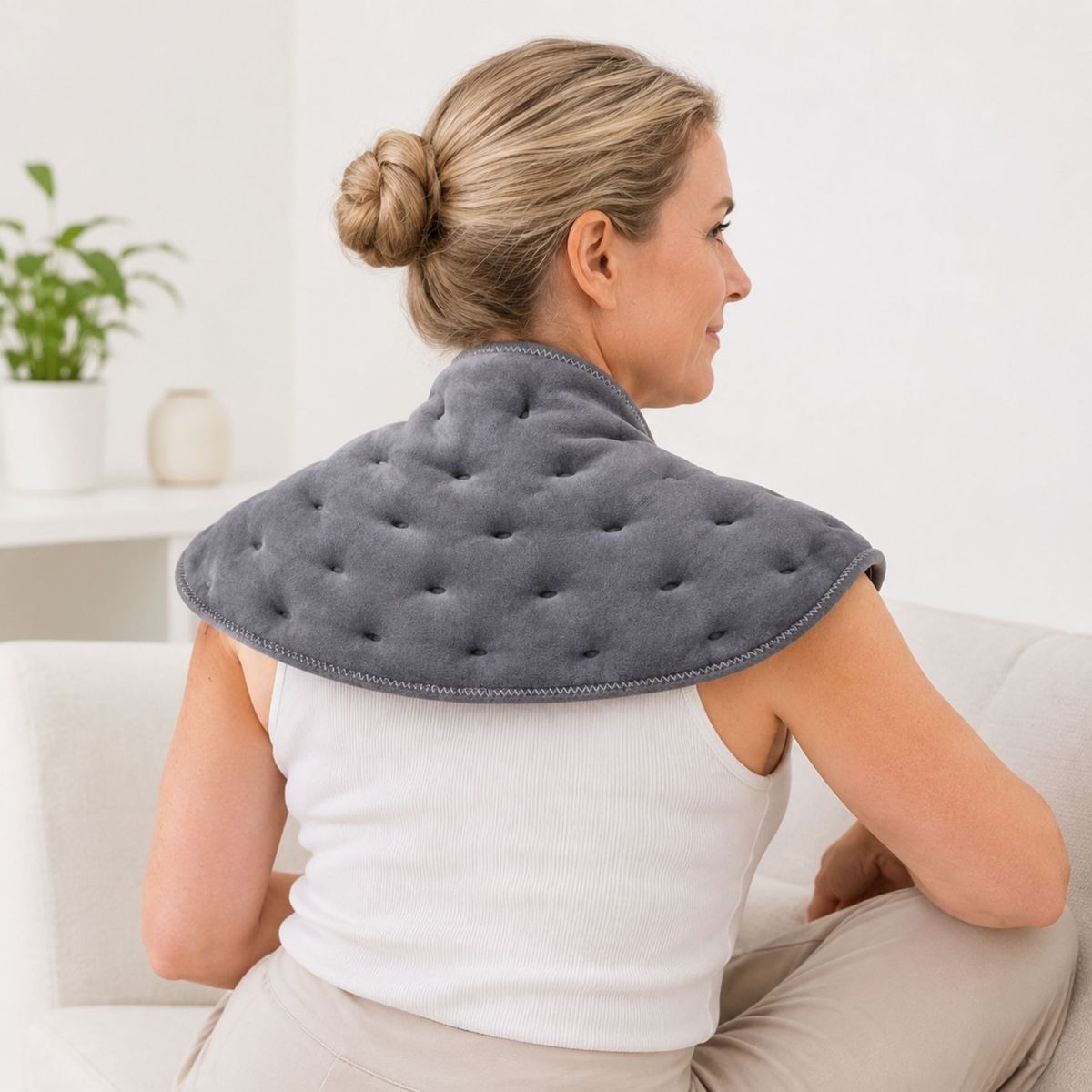 MOVI - Manta de Semillas Terapéutica  Relajación y Bienestar para Cuello, Hombros y Espalda