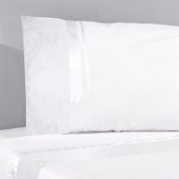 Sábana Clásica Broderie Elisa Blanco 220 Hilos 1 Plaza