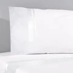 NINA HERRERA - Sábana Clásica Broderie Elisa Blanco 220 Hilos 2 Plazas