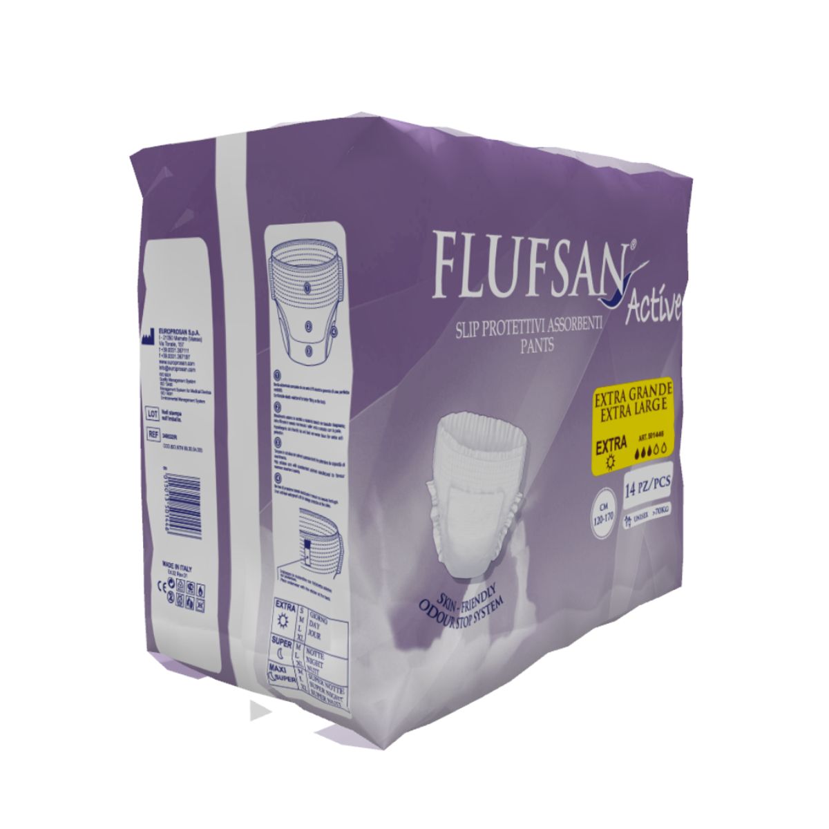 FLUFSAN - Ropa interior Máxima absorción Unisex 14un Extra grande Dia Flufsan
