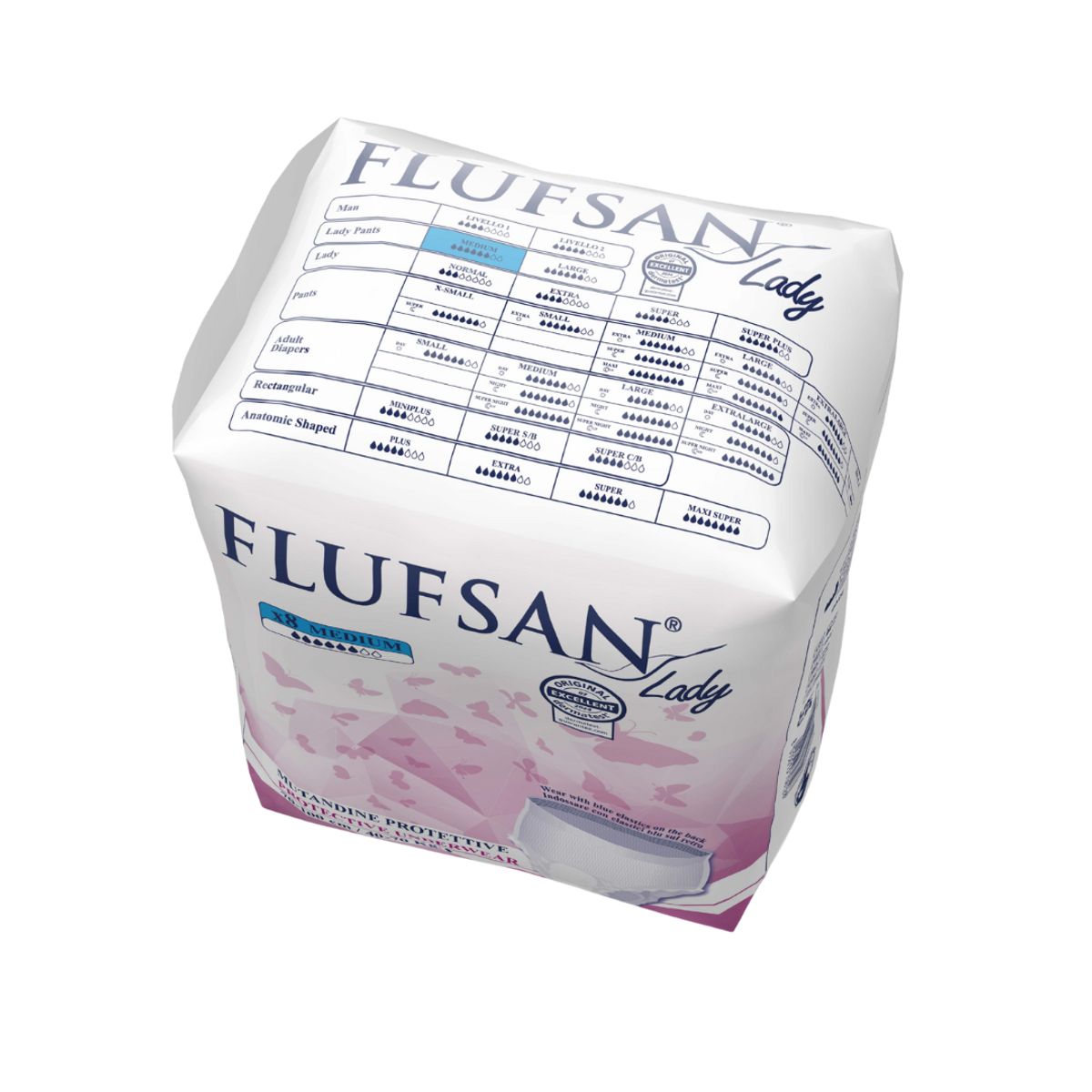 FLUFSAN - Ropa interior Extra absorción Mujer 8un Medio Flufsan
