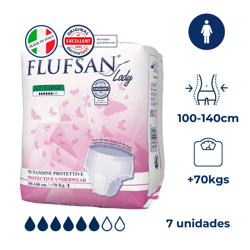 FLUFSAN - Ropa interior Extra absorción Mujer 7un Grande Flufsan