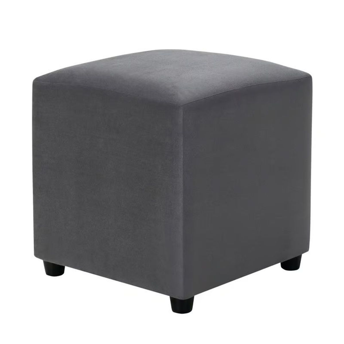 GENERICO - Puff silla Gris Felpa 45x45x45