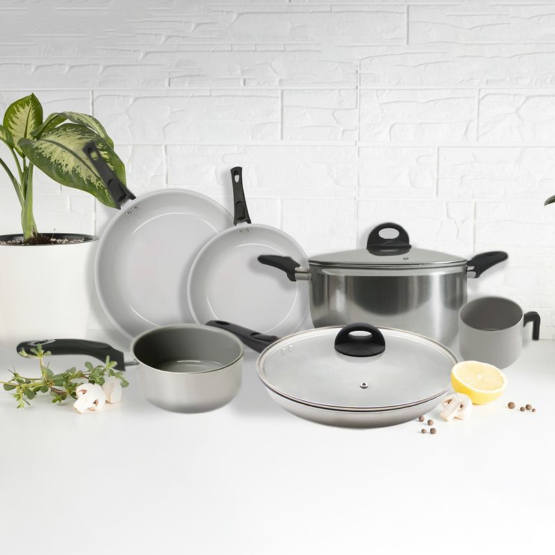 SWISS NATURE LABS - XTREM COOK STEEL  SET DE SARTENES Y OLLAS CON 6 PIEZAS