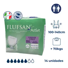 FLUFSAN - Ropa interior Máxima absorción Unisex 14un Grande Noche