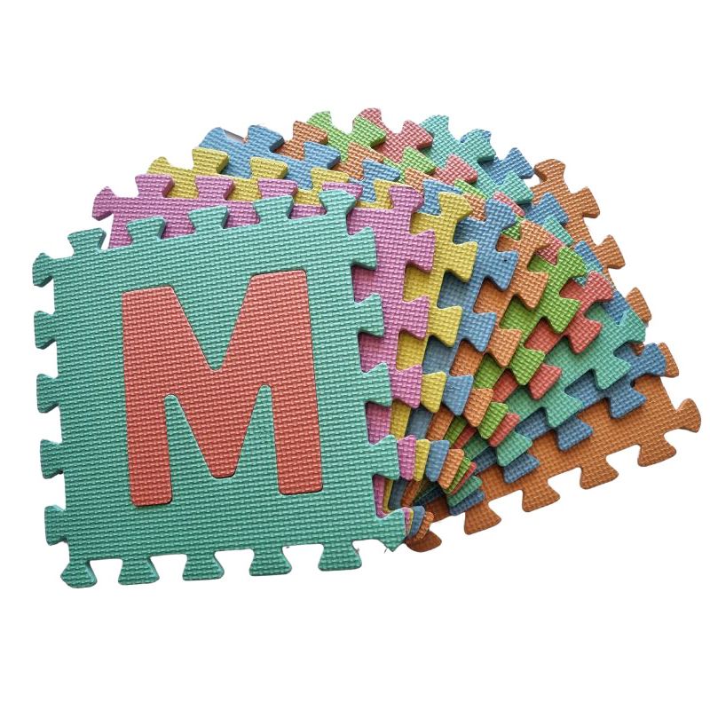 GENERICO - Pack Piso Puzzle Alfombra Goma Eva Antigolpes Letras Bebe