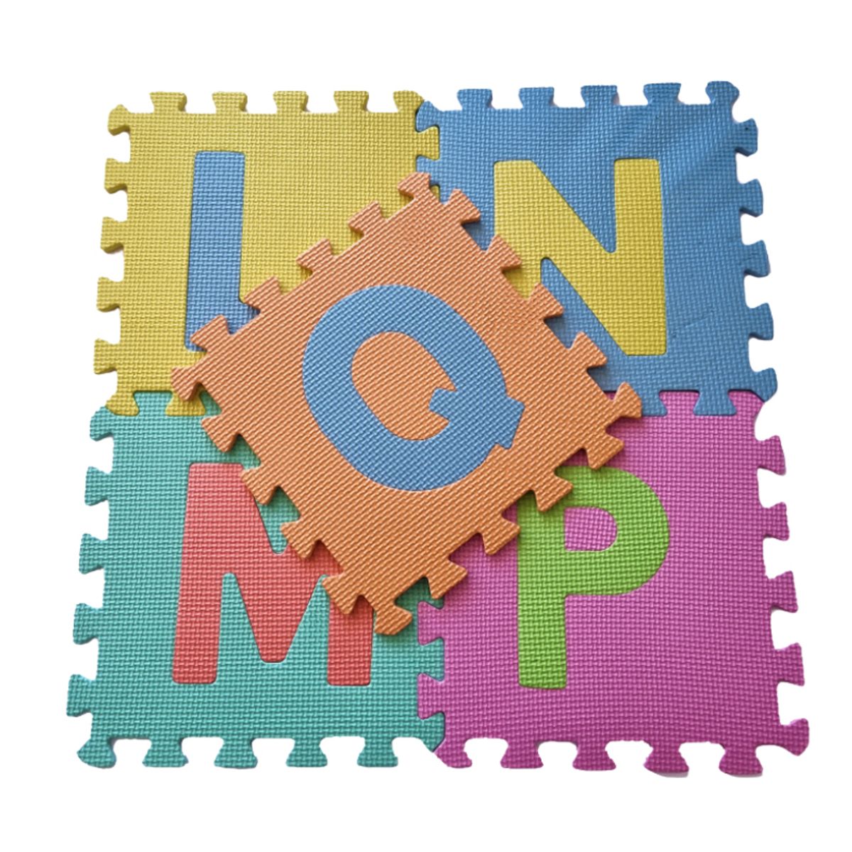 GENERICO - Pack Piso Puzzle Alfombra Goma Eva Antigolpes Letras Bebe