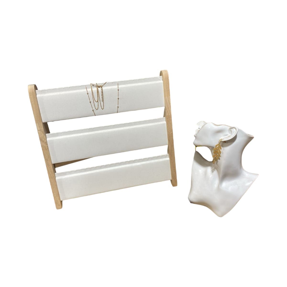 GENERICO - Pack 2 Lujosos Exhibidores Blancos para Colgantes