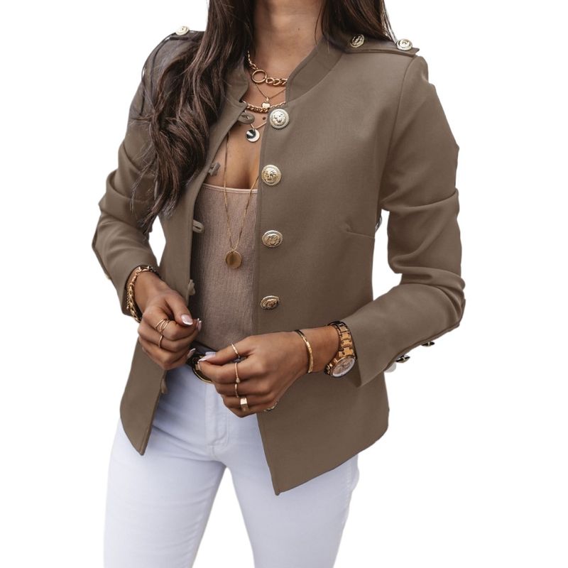 GIOIO - Blazer De Mujer Caqui