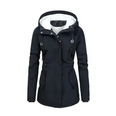 GIOIO - Chamarra De Algodón Acolchada Cálida Capucha For Woman