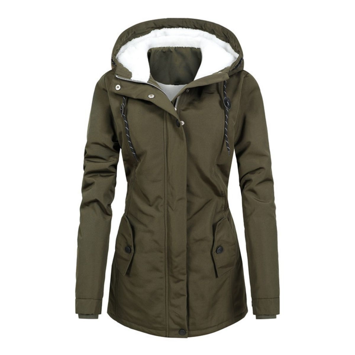 GIOIO - Chamarra De Algodón Acolchada Cálida Capucha For Woman