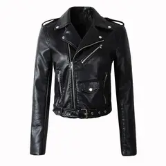 GIOIO - Mujeres De Moda Slim Chaqueta De Cuero Abrigo