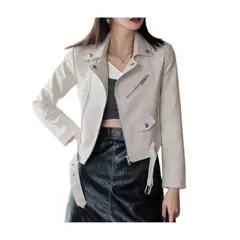 GIOIO - Mujeres De Moda Slim Chaqueta De Cuero Abrigo