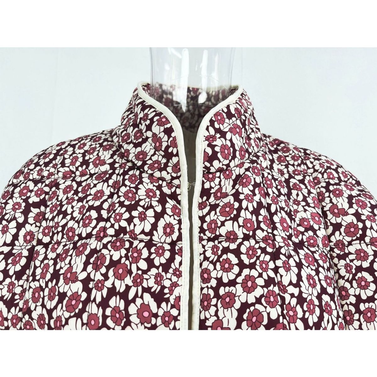 GIOIO - Abrigo Mujer Floral Acolchado Entallado Casual​