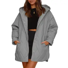 GIOIO - Chaqueta Mujer Liviana Acolchada Diamante Cálida Capucha​