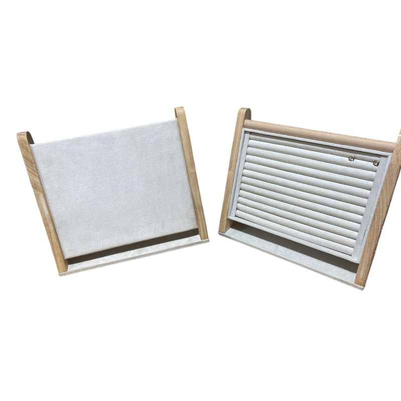 GENERICO - Set 2 Exhibidores Lujoso Gamuza Beige Gms