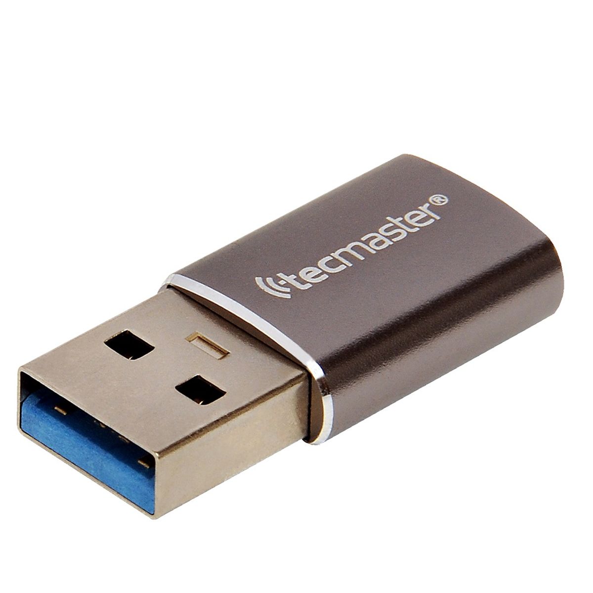 TECMASTER - Adaptador Otg Usb 3.0 Tipo C Hembra A Usb-a Macho Color Plateado