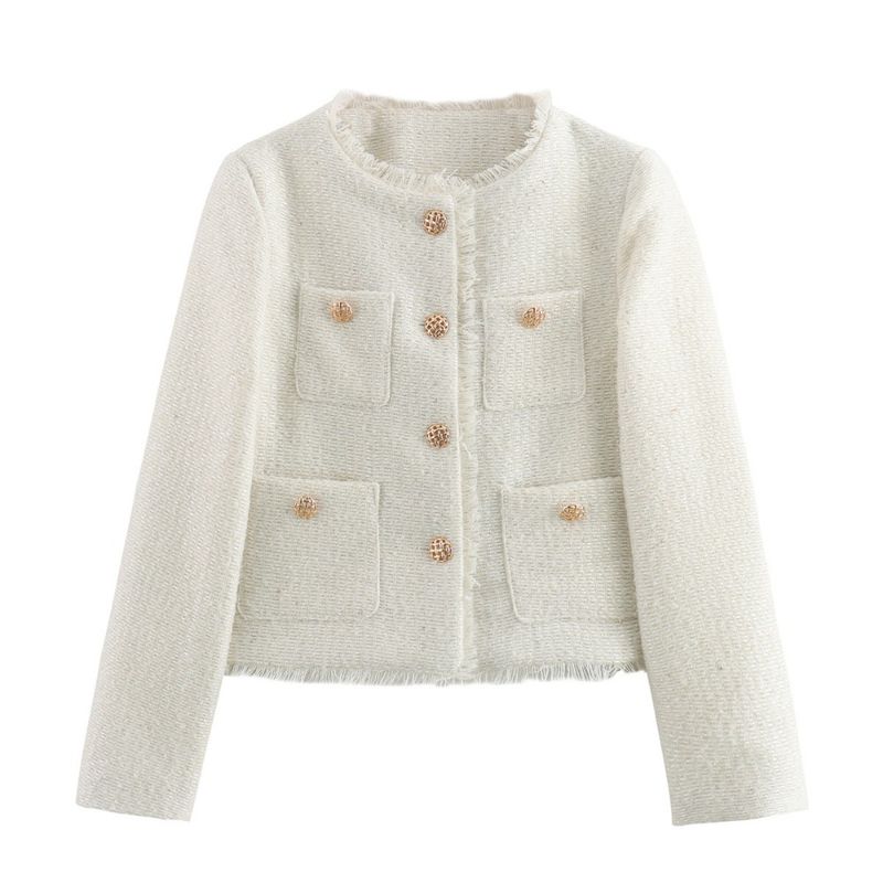 GIOIO - Chaqueta Corta Gruesa Un Botón Dorado Casual Entallada​