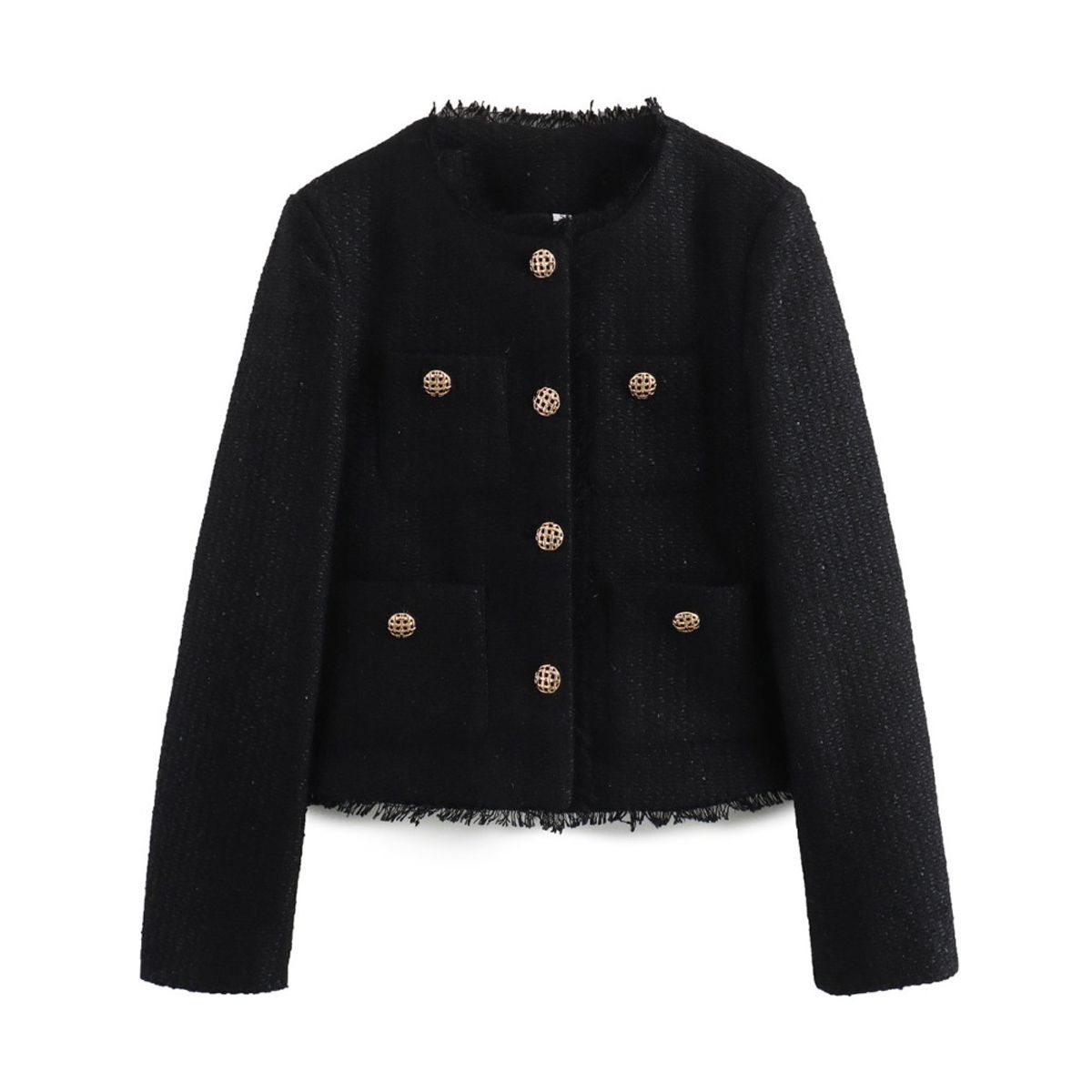 GIOIO - Chaqueta Corta Gruesa Un Botón Dorado Casual Entallada​