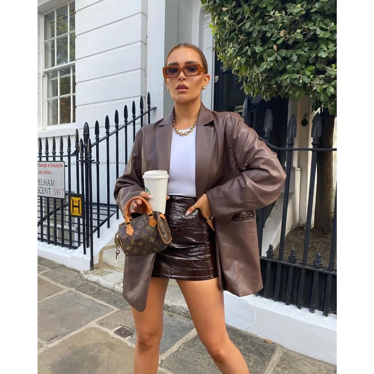 GIOIO - Saco Piel Mujer Caliente Informal Elegante Ajustada​