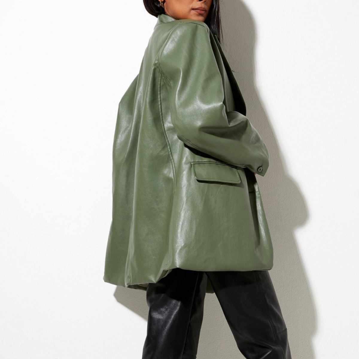GIOIO - Saco Piel Mujer Caliente Informal Elegante Ajustada​