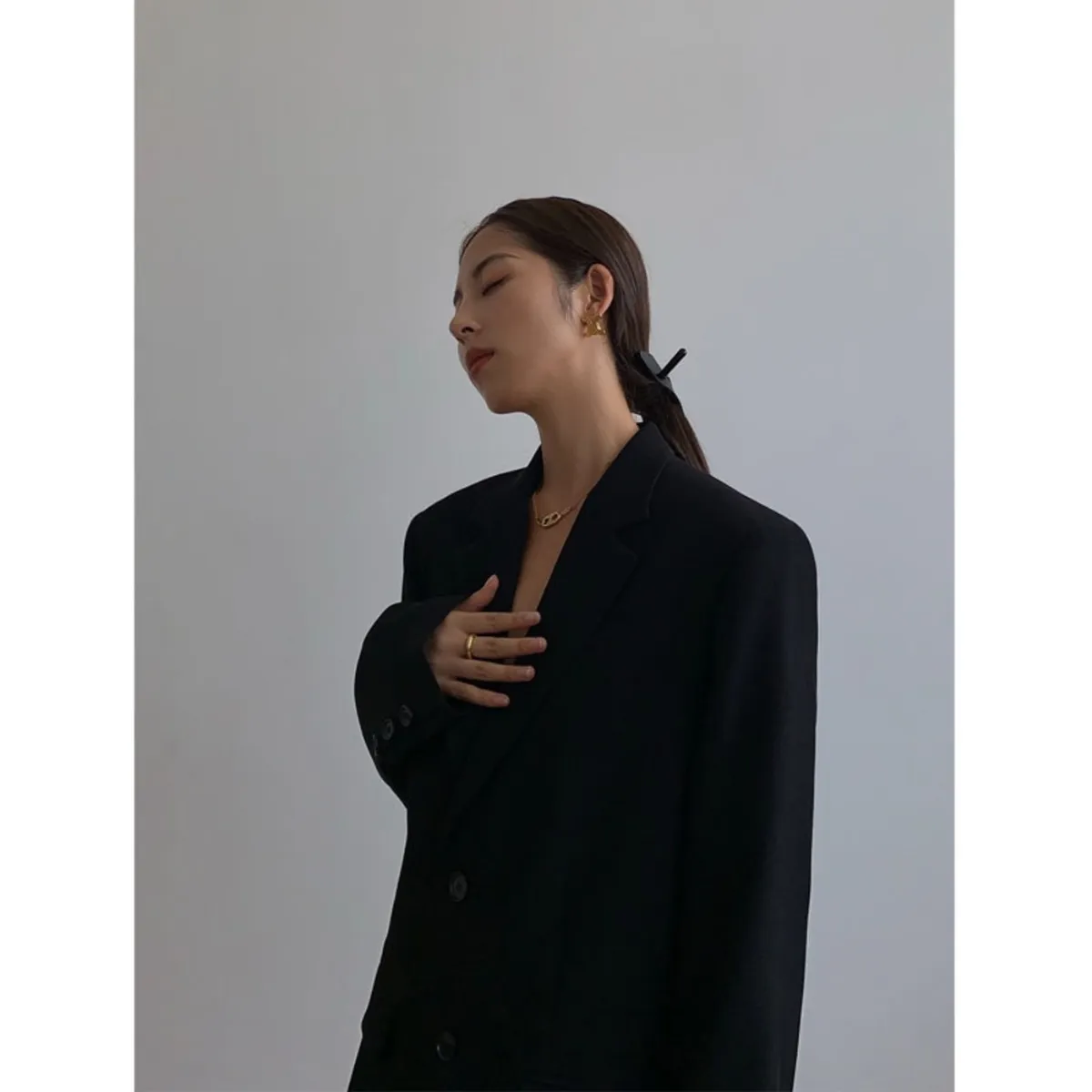 GIOIO - Saco Mujer Recortado Relajado Retro Estilizada Tendencia​