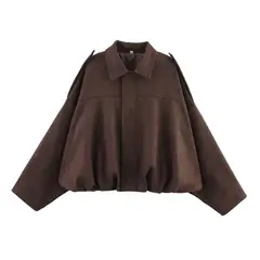 GIOIO - Chaqueta Mujer Piloto Manga Murciélago Urbana Tacto Suave​