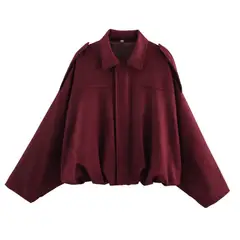 GIOIO - Chaqueta Mujer Piloto Manga Murciélago Urbana Tacto Suave​