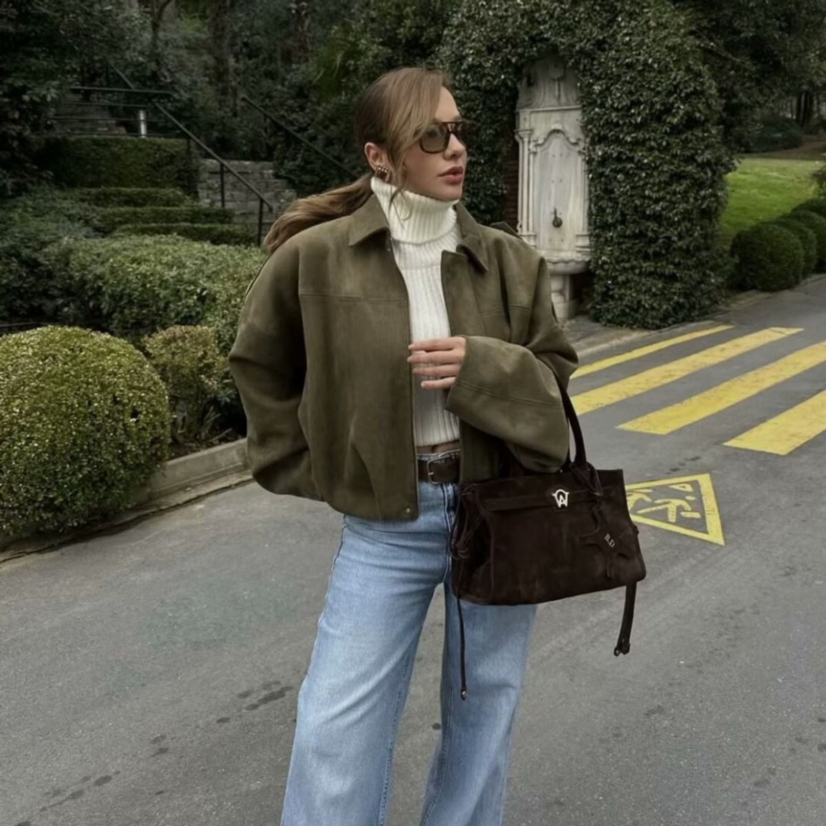 GIOIO - Chaqueta Mujer Piloto Manga Murciélago Urbana Tacto Suave​