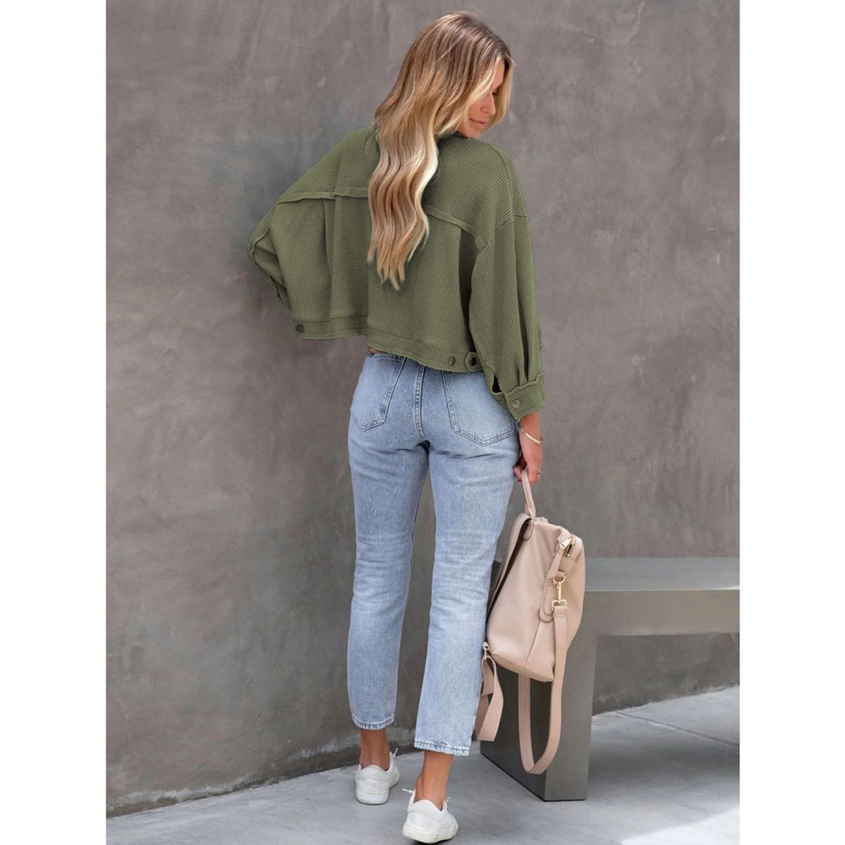 GIOIO - Cárdigan Mujer Cuadros Cruzados Oficina Elegante Abrochado Abierto​